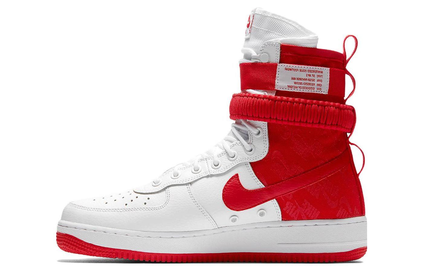 Nike air force 1 white red high hotsell