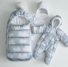 Зимний комплект на выписку "Пушинка принт" (model.26)