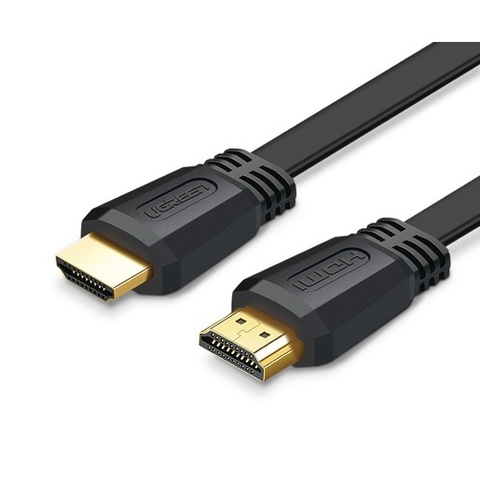 Кабель UGREEN ED015 HDMI Flat Cable 2 м, черный