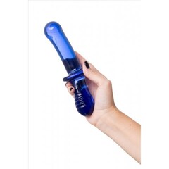 Стеклянный фаллоимитатор Satisfyer Double Crystal (20×5,5 см) синий