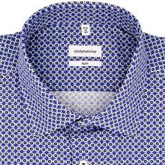 Сорочка мужская Seidensticker Slim Fit 01.643910-13 с сине-чёрным принтом