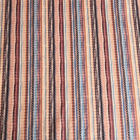 ПОЛОСКИ - персиковый, коричневый, 100% хлопок