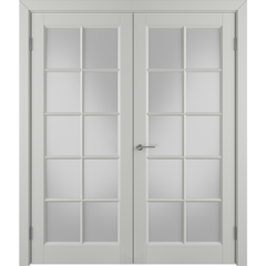 Межкомнатная дверь VFD (ВФД) Glanta (Гланта) Cotton (эмаль светло-серая) стекло White Cloud (матовое)
