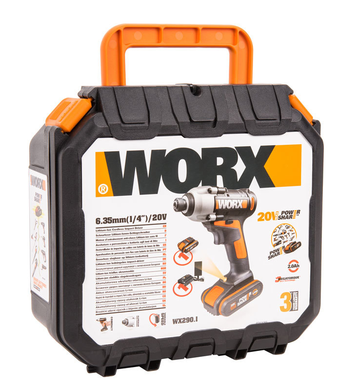 Винтоверт аккумуляторный WORX WX290.1, 20В, 2Ач x1, кейс