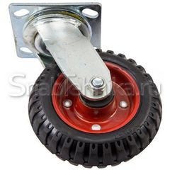 Большегрузная поворотная колесная опора PRS 200 (200 мм), литая резина с протектором