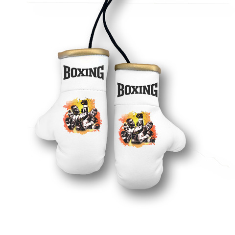 Перчатки боксерские комбинированные "Боксер", белые с золотым