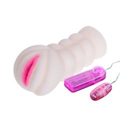 Мастурбатор-вагина с вибрацией и выносным пультом управления - 