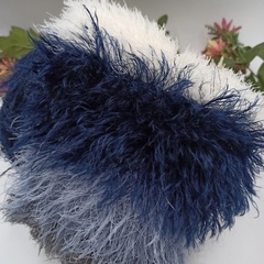 Fur Glamour Pura Lana Italia Мериносовый Мех Синий