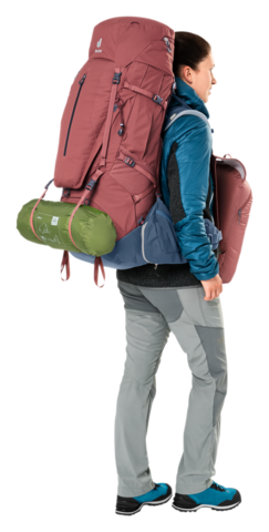 Картинка рюкзак туристический Deuter Aircontact X 60+15 SL Redwood-Ink - 3