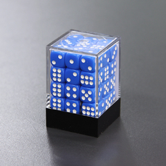 Набор шестигранных кубиков синий (36 штук)