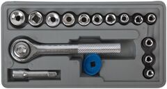 65015 Набор торцевых головок 17шт, 1/4", KУРС