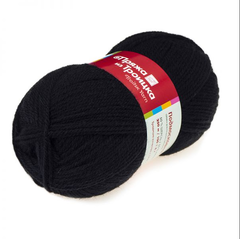 Пряжа "Подмосковная", 50% шерсть, 50% акрил, 100гр-250м, черный