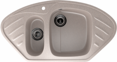 ULGRAN U-105  Угловая двухсекционная мойка с отверстием под смеситель
