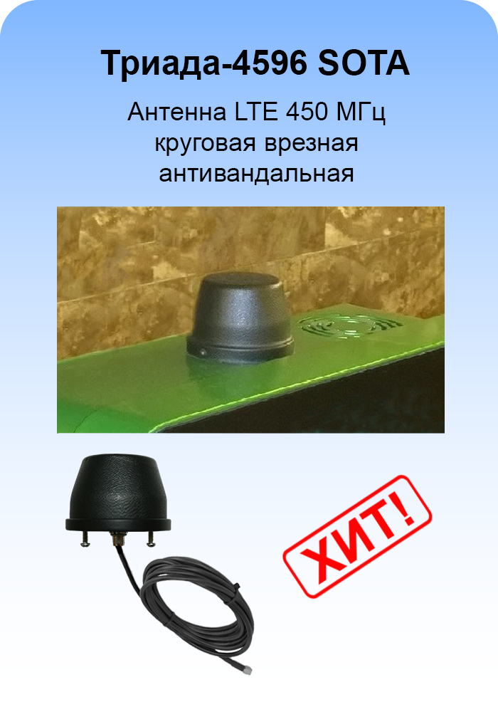 Триада-4596/antenna.ru. Антенна LTE 450 МГц круговая врезная антивандальная