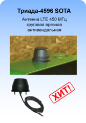 Триада-4596/antenna.ru. Антенна LTE 450 МГц круговая врезная антивандальная