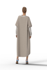 Ника. Платье женское льняное с трикотажными рукавами PL-42-5383
