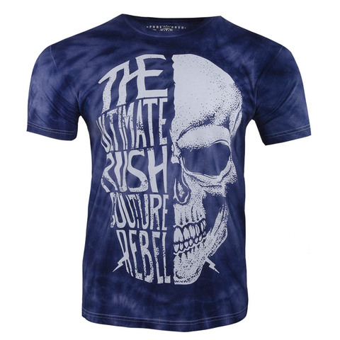 Футболка SAVAGE SKULL Blue Rush Couture. Made in USA
