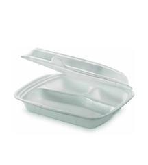 Ланчбокс одноразовый LBE-3 ( белый) 249*207*61 мм.  Количество в 1 уп. 100 шт.