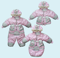 Комбинезон-трансформер меховой "Зимушка" (розовый)