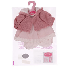 Munecas Antonio Juan Одежда для кукол и пупсов 30-35 см, куртка розовая с капюшоном, платье, трусики (91033-31)