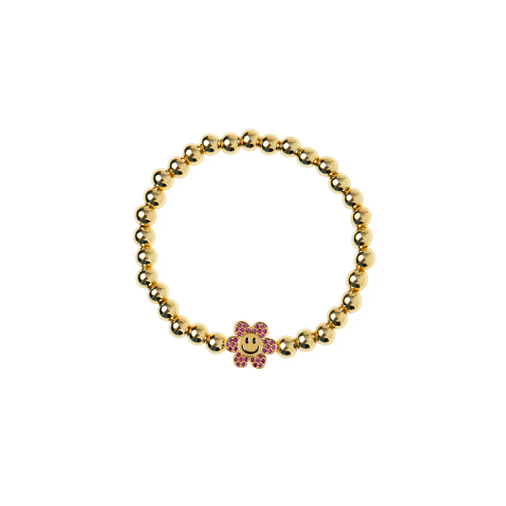 DÉJÀ VU Браслет Gold Smiley Flowers Bracelet - Pink