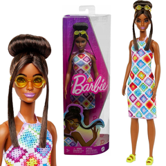 Кукла Барби серия Barbie Fashionista "Модница" в красочном вязаном крючком платье