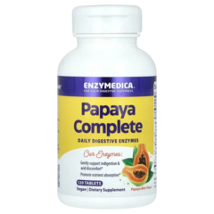 Enzymedica Papaya Complete Papaya Mint 120 таблеток , Папайя и Мята Ферменты