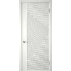 Купить Межкомнатная дверь экошпон Графика 8 эмалекс белый глухая