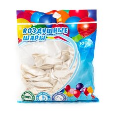 
          Шар воздушный металлик Alingar, №12, белый, 100шт/уп, пакет с европодвесом
