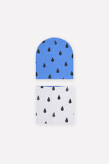 комплект  для мальчика  К 8151/ярко-голубой,св.серый меланж,капли