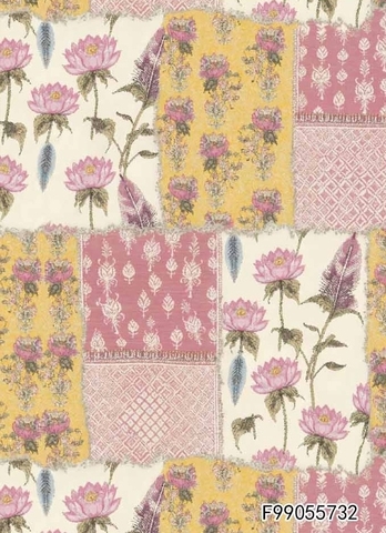 В ПУТИ, ЦВЕТОЧНЫЕ ЭСКИЗЫ, РОЗОВО-ЖЕЛТЫЙ - 100% хлопок