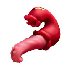 Вибратор-язык Secwell с вакуумной стимуляцией клитора, красный