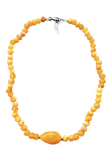 Чокер из природного пейзажного янтаря