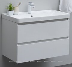 Aquanet 308336 Тумба с раковиной Вега 80 2 ящ. цв.белый глянец (308336) фото