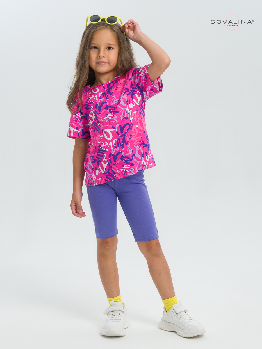 Костюм Актив надписи фуксия-вери-пери