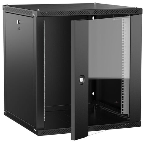 ITK LINEA W Шкаф 12U 600х600мм дверь стекло черный 2.0