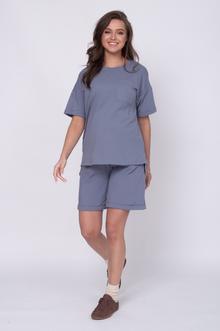 Костюм для беременных 17560 серо-голубой