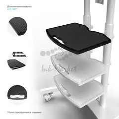 ONKRON мобильная стойка для ТВ 50"-86", макс 105.9кг, белая TS1881 — фото 8