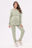 Утепленный спортивный костюм для беременных и кормящих 16041 шалфей