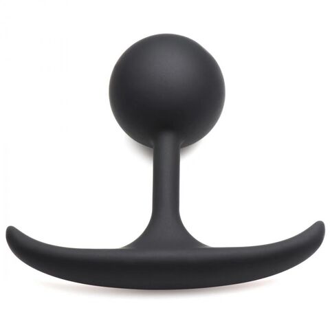 Черная анальная пробка с утяжелением Premium Silicone 3.9