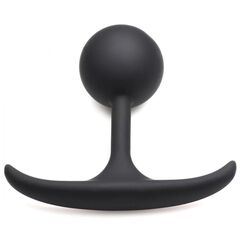 Черная анальная пробка с утяжелением Premium Silicone 3.9