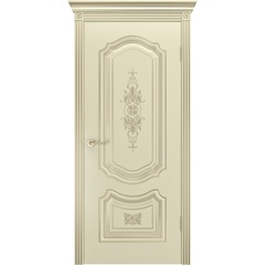Купить Межкомнатная дверь эмаль Соло R-0 В3 шампань с патиной белое золото глухая