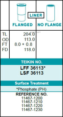 Гильза блока цилиндров TEIKIN LFF36113 (6шт/упак) хонингованная