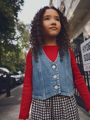 Жилет джинсовый для девочки Next E32-664, Синий