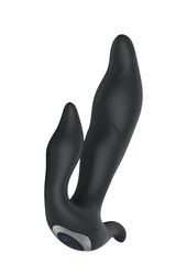 Черный вибратор N 35 RECHARGEABLE DUO VIBRATOR - 17,5 см. - 