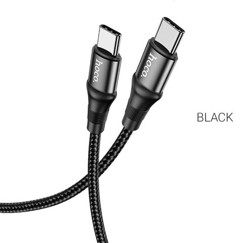 USB дата-кабель Hoco X50 Type-C to Type-C Exquisito 100W charging data cable (20V-5A, 100Вт Max) 2.0 м Черный