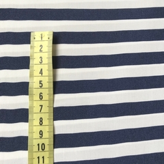 Мерный лоскут 1,1 м вискоза в темно-синюю полоску 3253