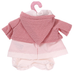 Munecas Antonio Juan Одежда для кукол и пупсов 30-35 см, куртка розовая с капюшоном, платье, трусики (91033-31)