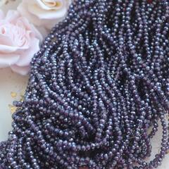 Хрусталь гранёный (стекло) рондель, фиолетовый 4*3 мм, 1 нить, С231