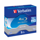 Оптический диск Verbatim BD-R DL 50GB 6X HardCoat, Slim Case, 5 шт
